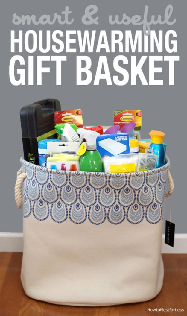 Smart and useful housewarming basket