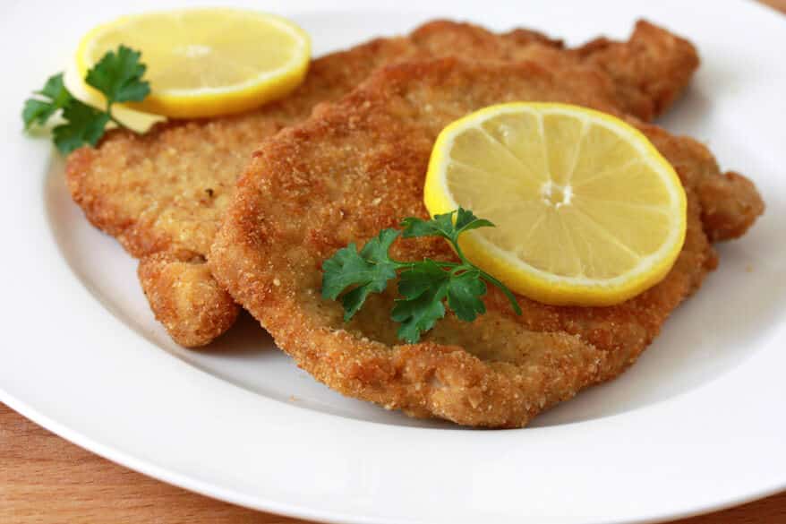 Traditional german pork schnitzel