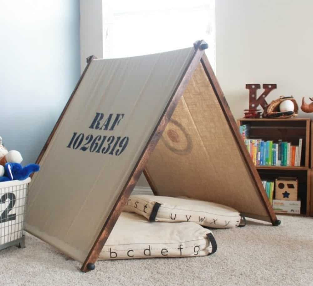 Army tent diy playhouse