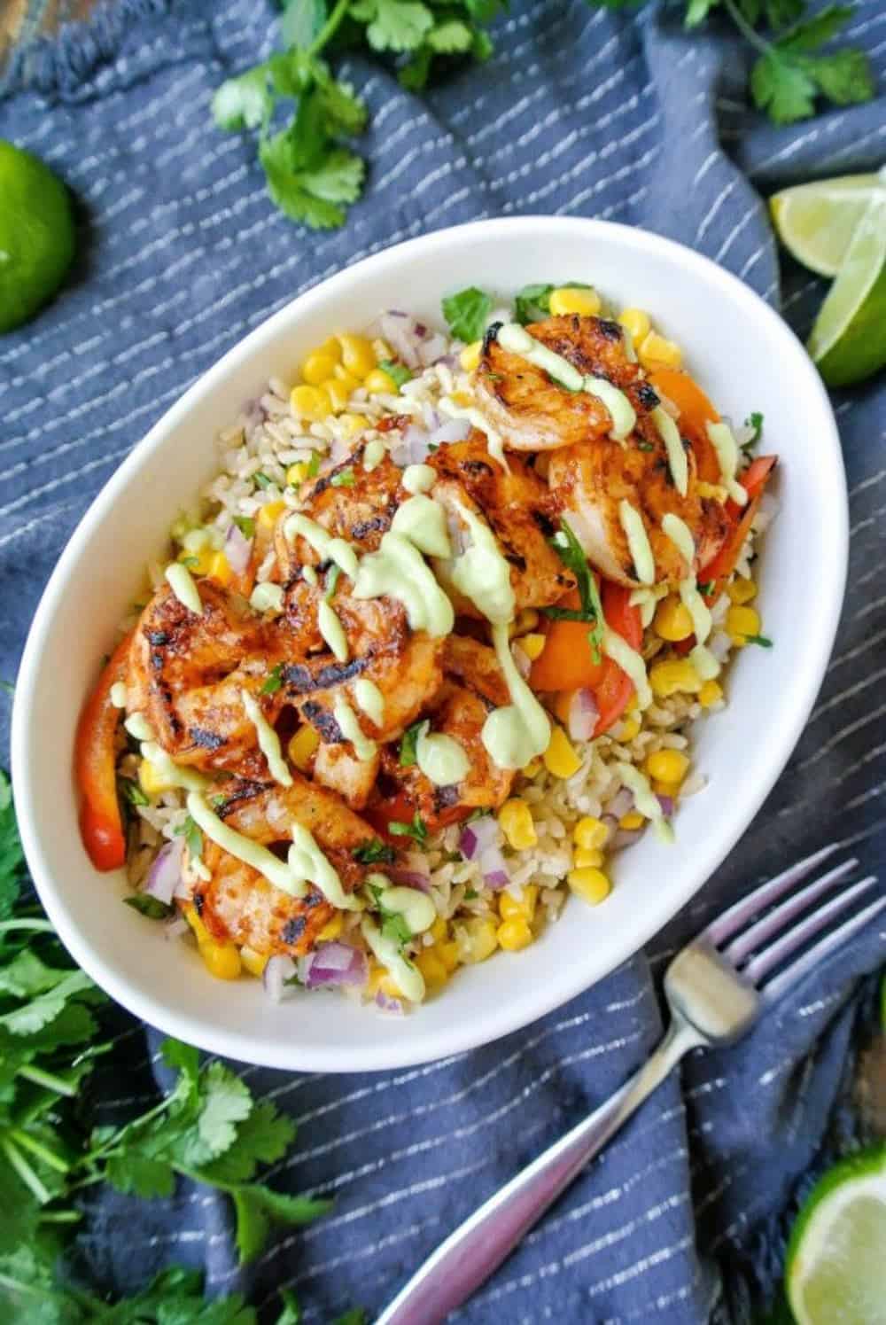 Chipotle shrimp burrito bowl