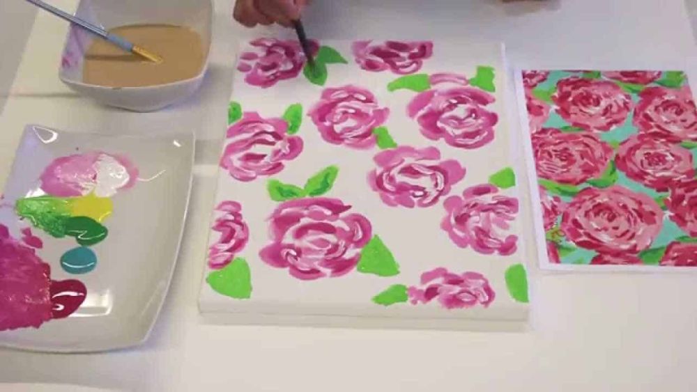 Lilly pulitzer flower painting