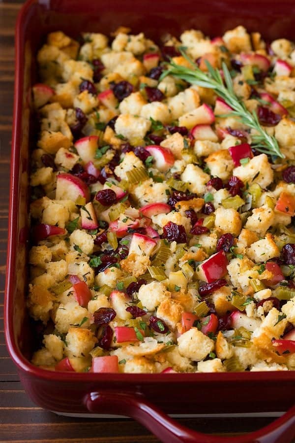 Apple, cranberry, and rosemary stuffing