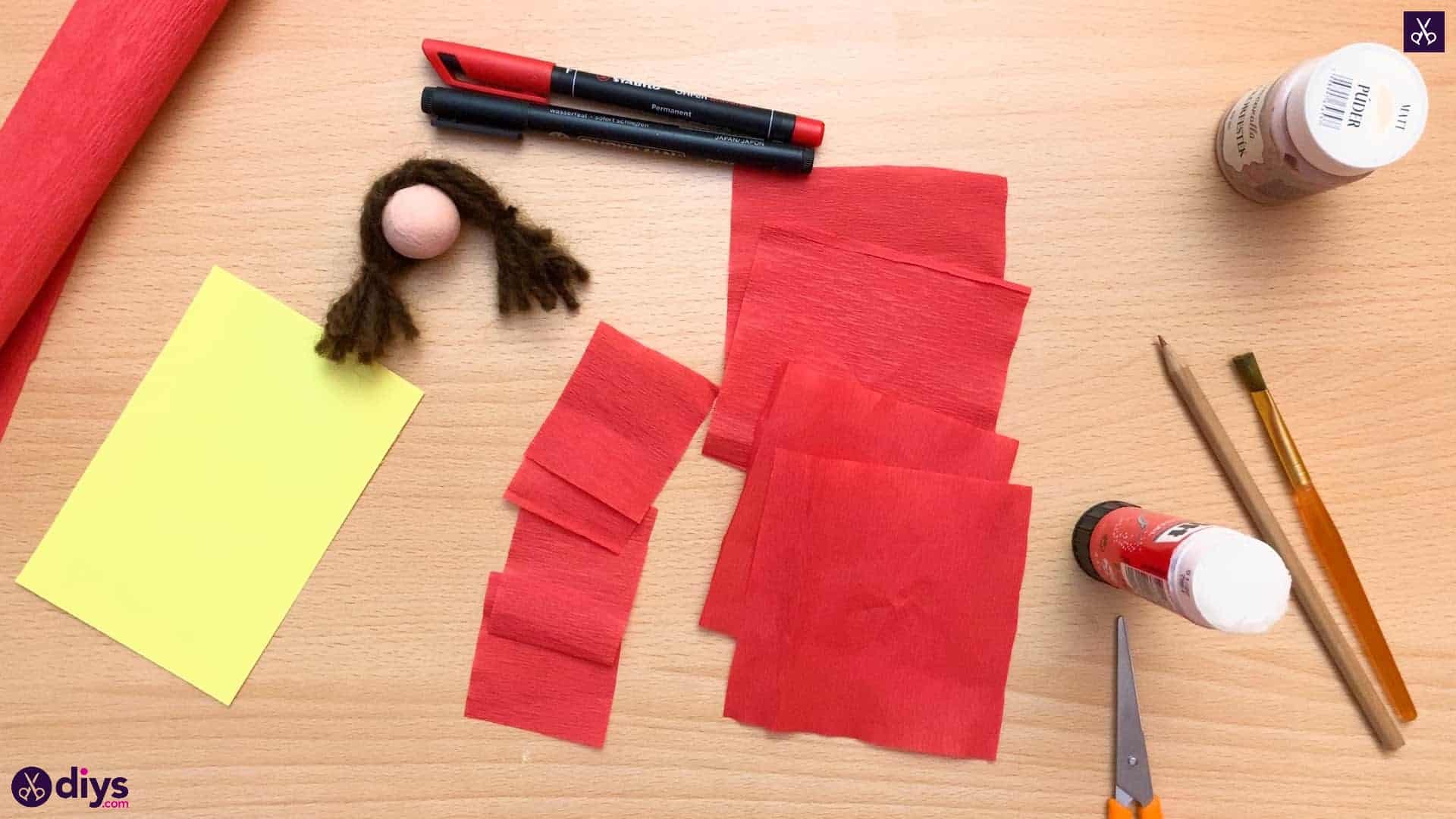 Diy pencil puppet crepe paper