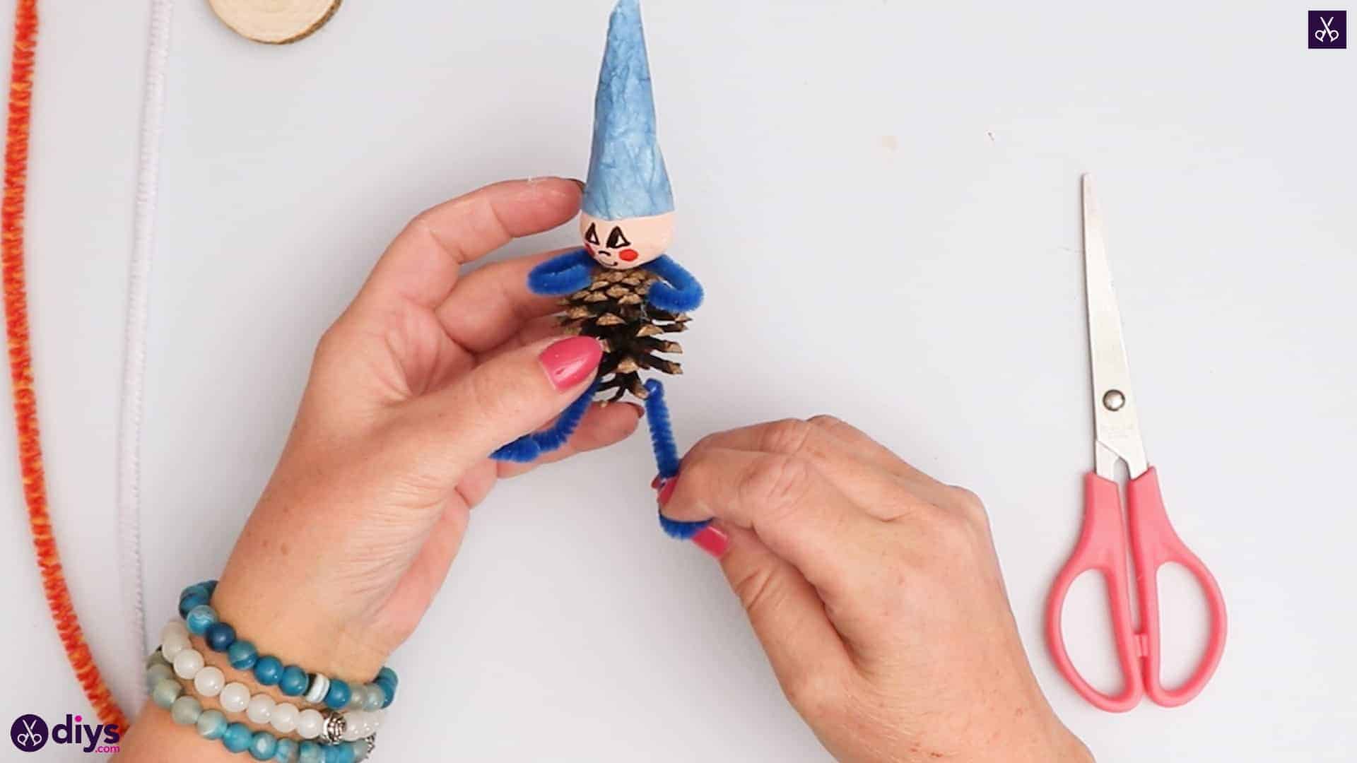 Diy pinecone gnome legs