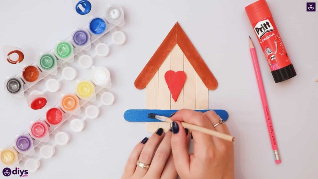 Diy popsicle stick house add color