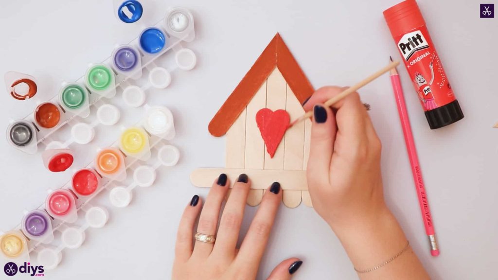 Diy popsicle stick house painting process