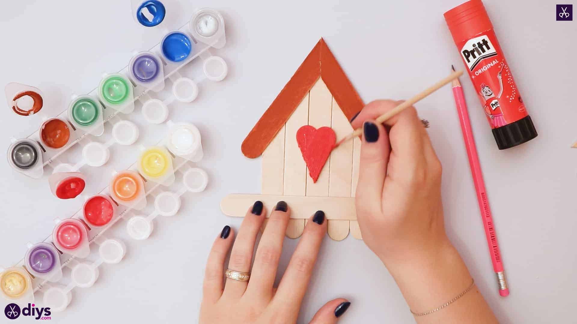 Diy popsicle stick house painting process