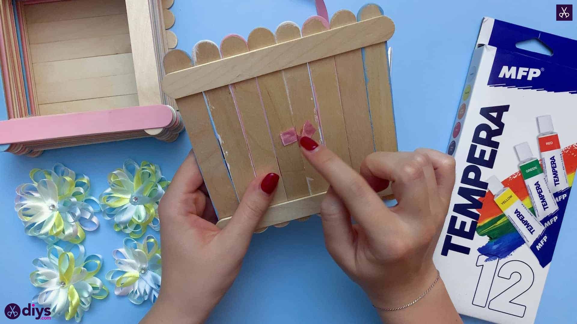 Diy popsicle stick jewelry box attach