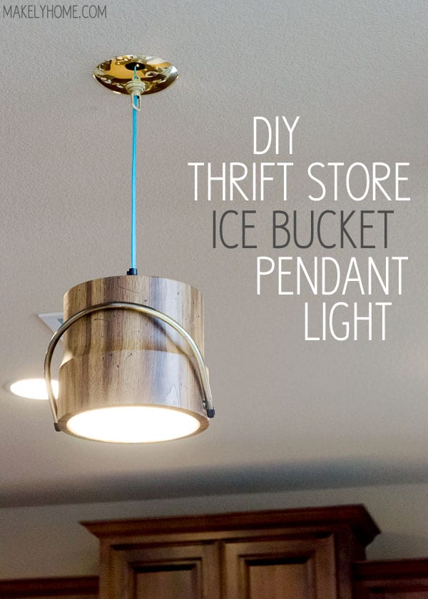 Diy thrift store ice bucket pendant light