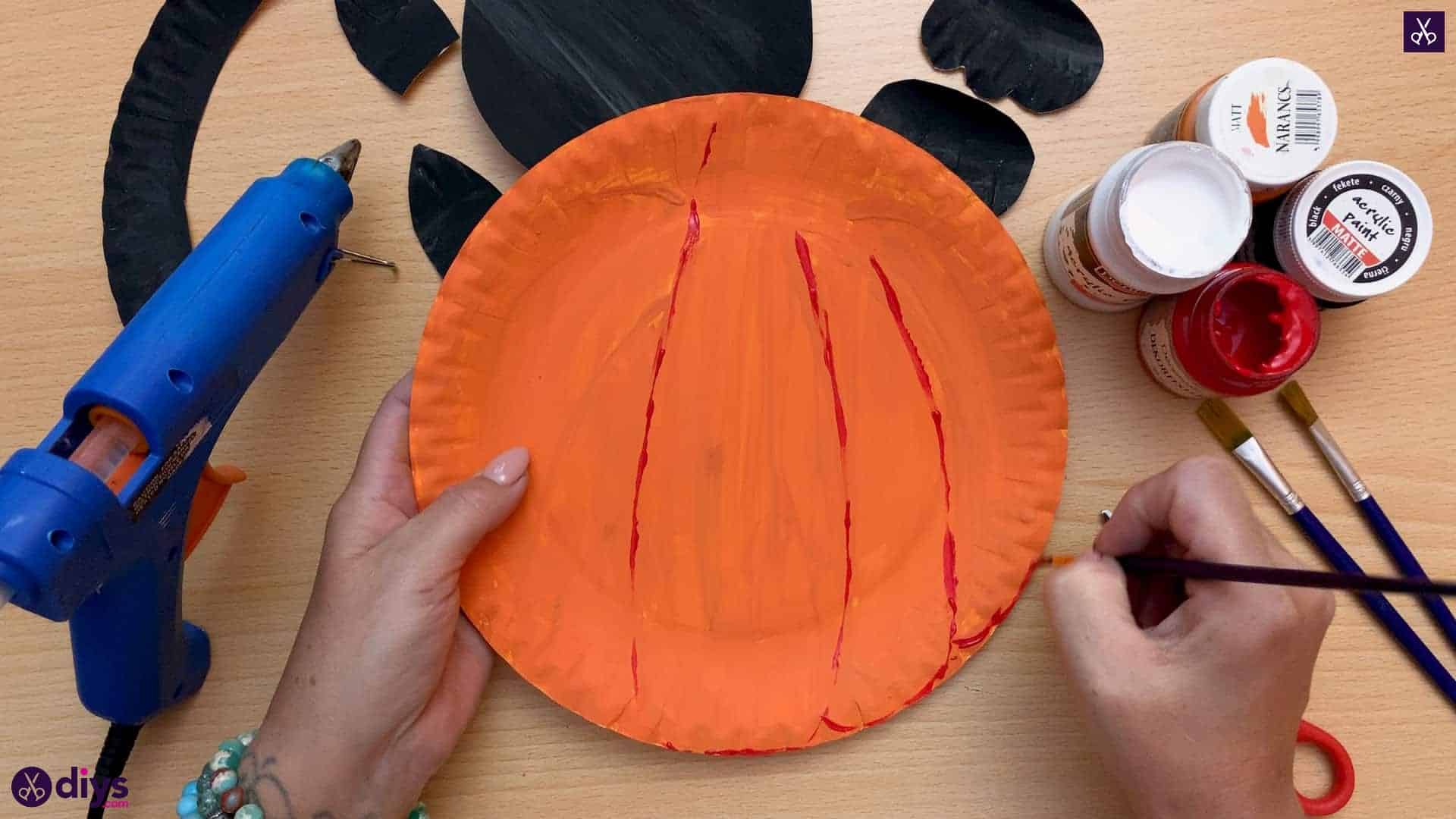 Halloween decor piece from paper plates red