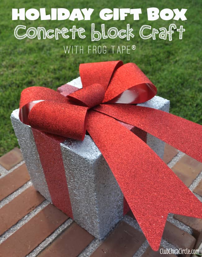 Holiday gift box concrete block