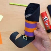 How to make a halloween candy holder shaped like a witch's boot