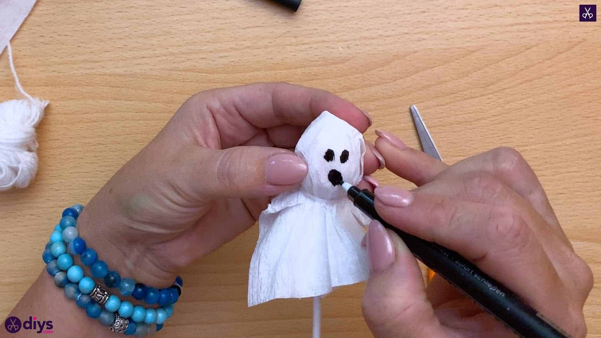 How to make a lollipop ghost for halloween diy add mark