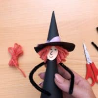 How to make a paper cone witch for halloween