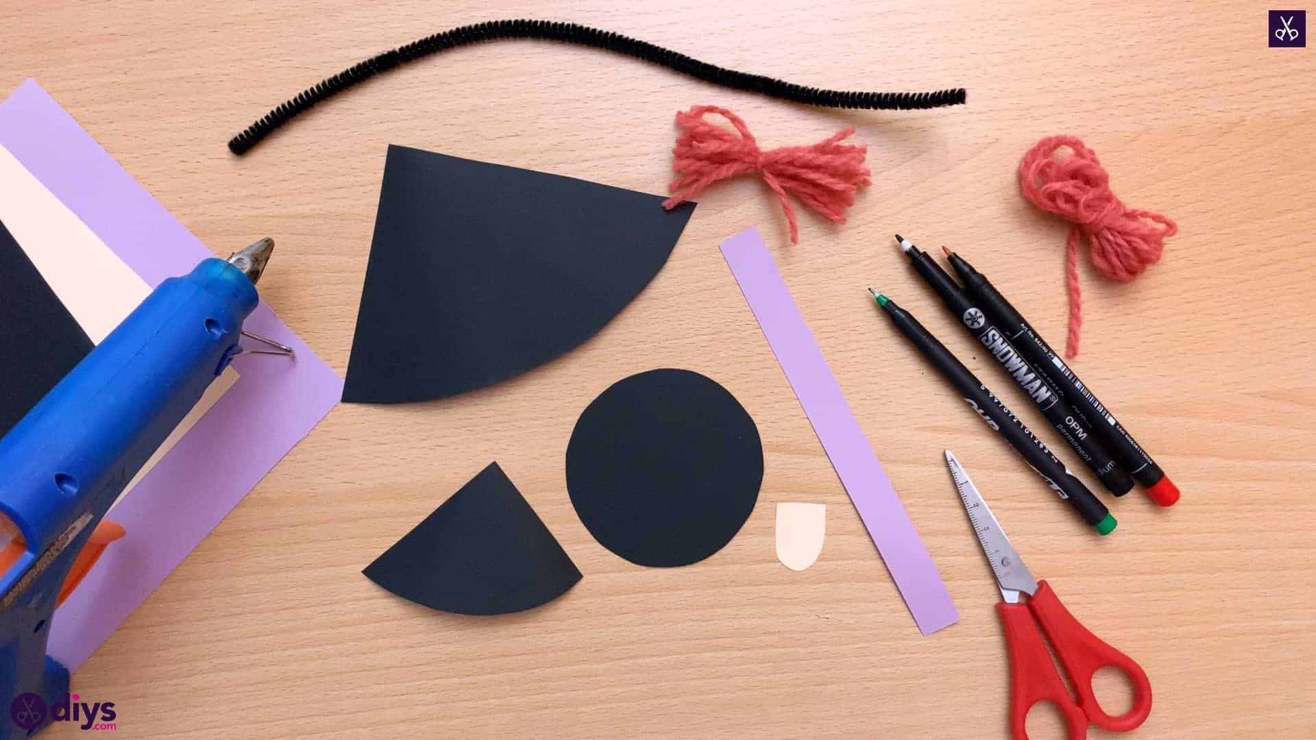 How to make a paper cone witch for halloween step 7