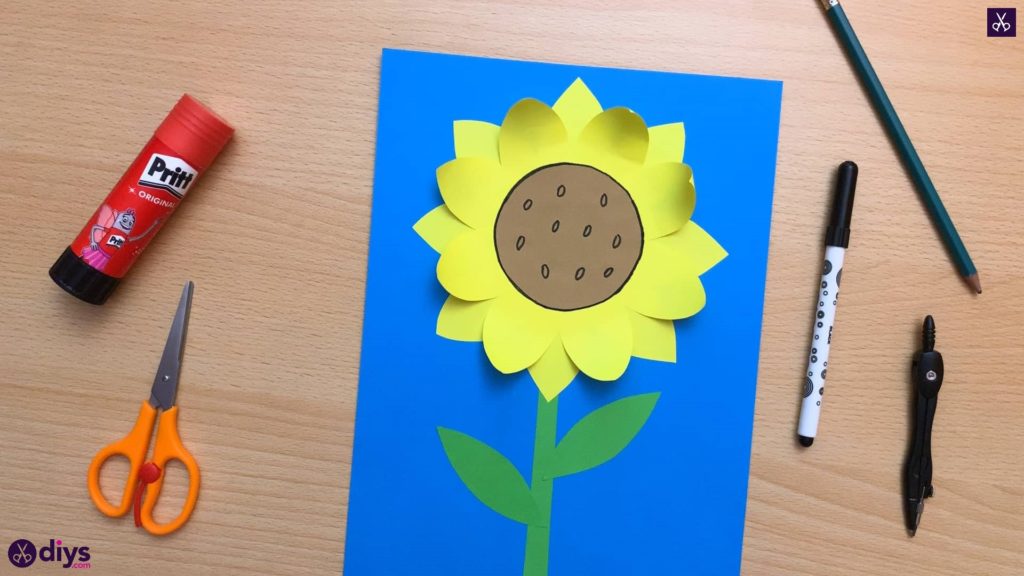 How to make a paper sunflower kids craft