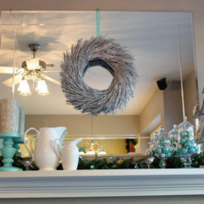 Icy mint and silver mantel