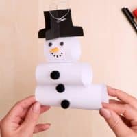 Paper snowman ornament