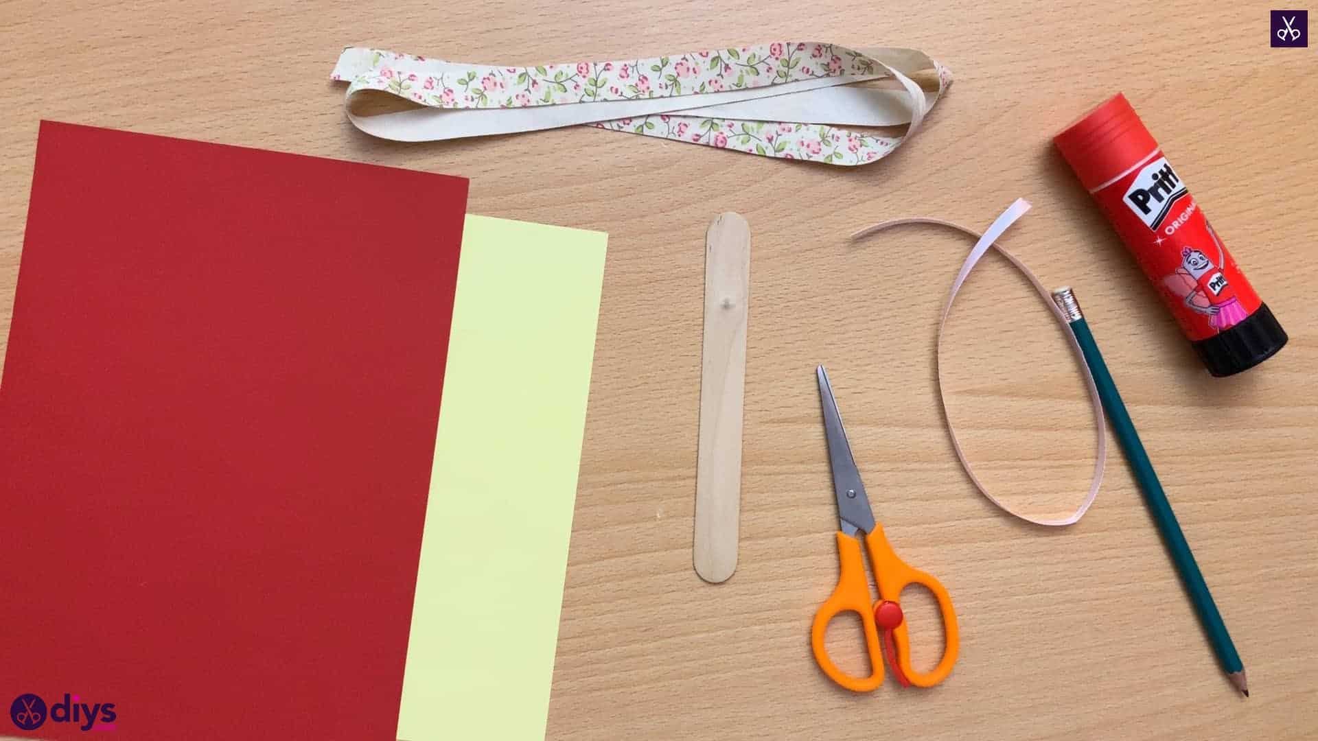 Popsicle stick flower bookmark materials