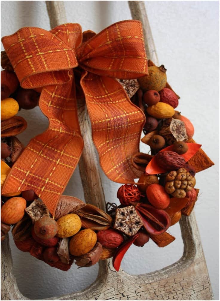 Pretty fall potpourri wreath