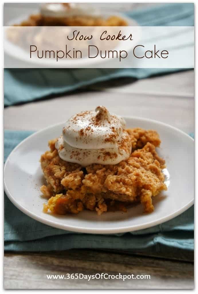 Slow cooker pumpkin dump cake