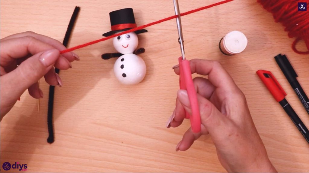 Styrofoam snowman cut