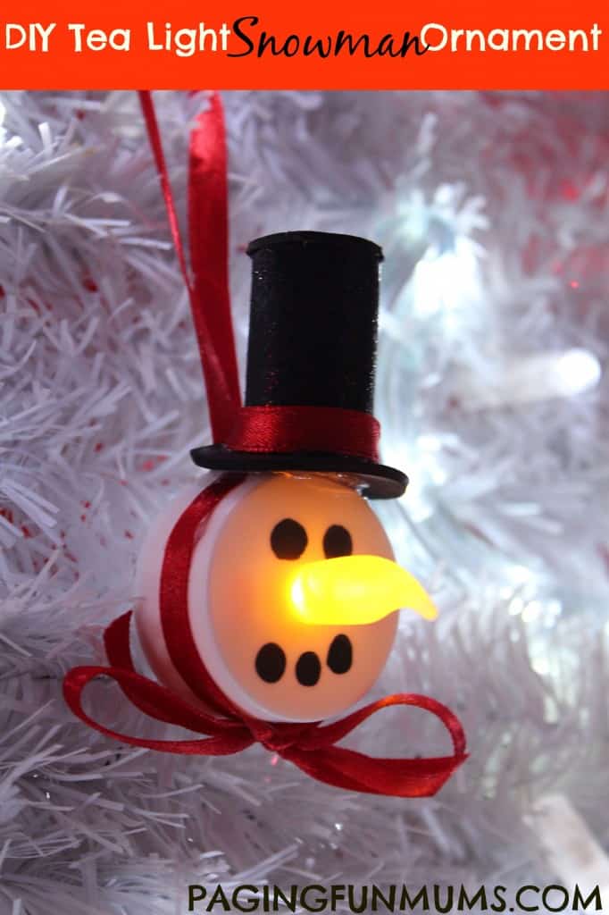 Tea light snowman ornaments