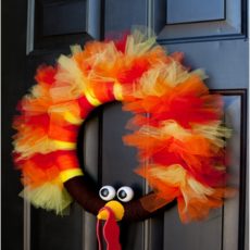 Thom the turkey tulle wreath