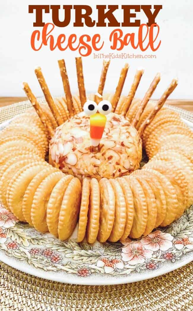 Turkey Shaped Cheese Ball - Fun Thanksgiving Treat for Kids