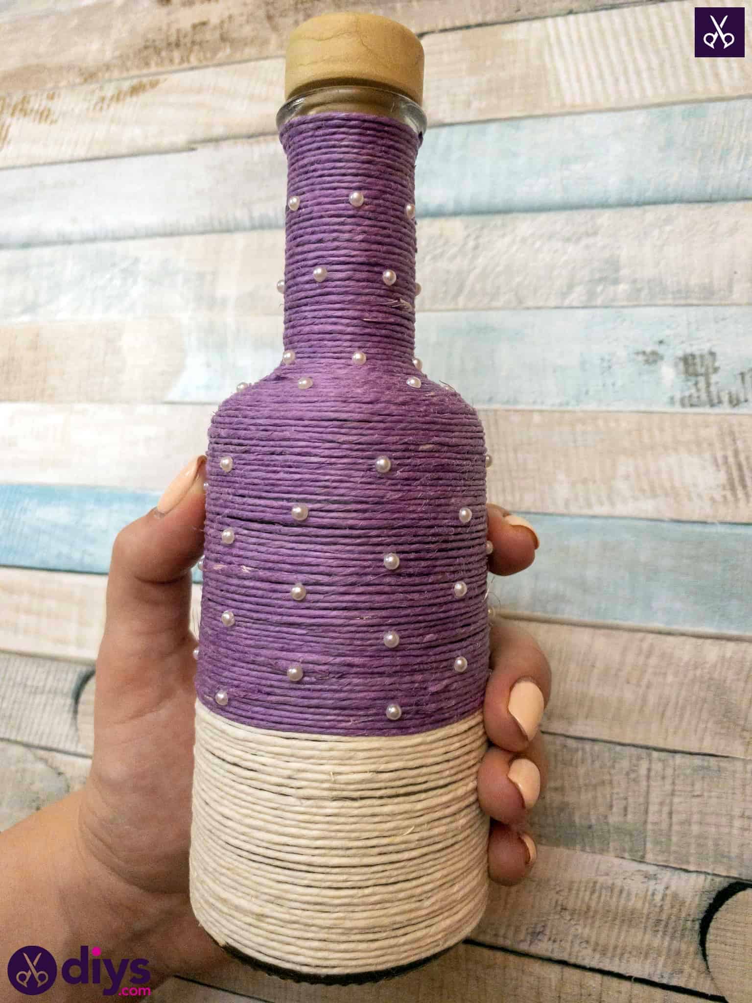 Twine wrapped bottle craft