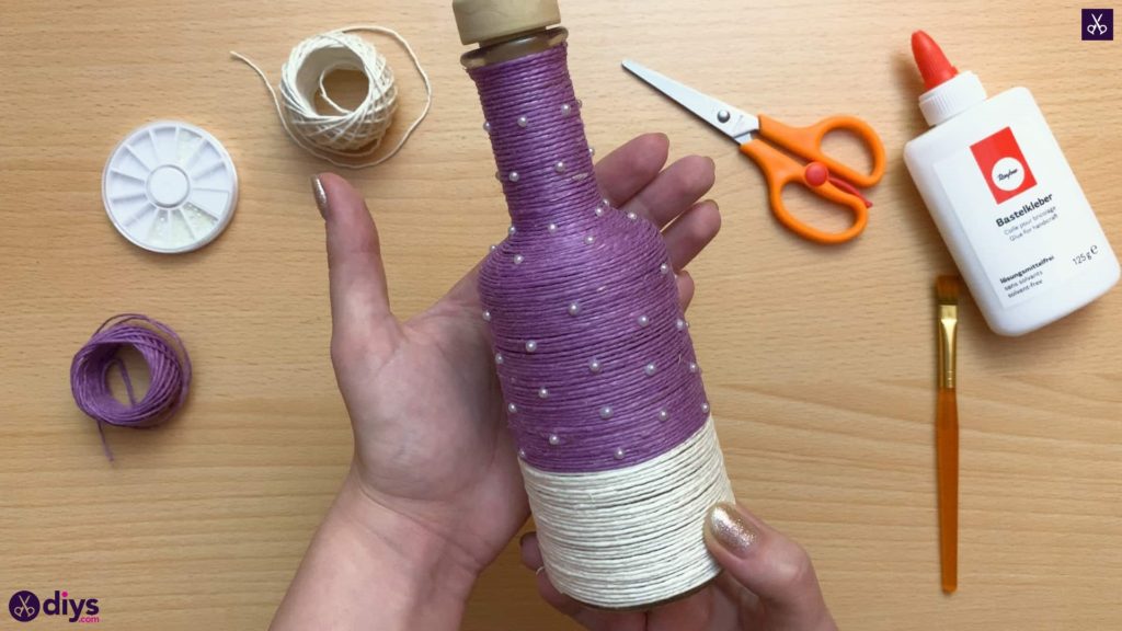 Twine wrapped bottle crystals