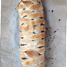 Vegan puff pastry wrapped pentil loaf