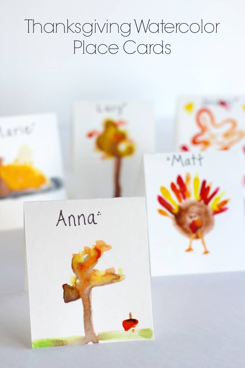 Watercolour thanksgiving place cards