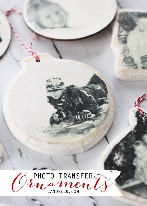 Wooden Photo Transfer Christmas Tree Ornaments