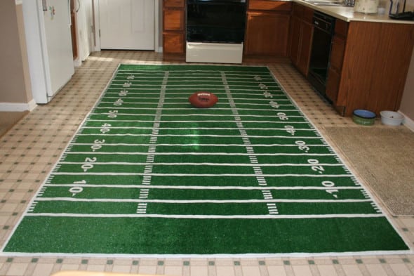 Football field rug diy