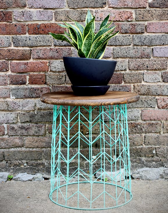 Make this wire basket side table