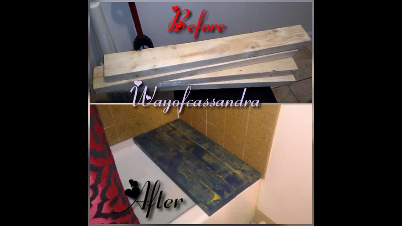 2x4 shower bench for over one end of the bath