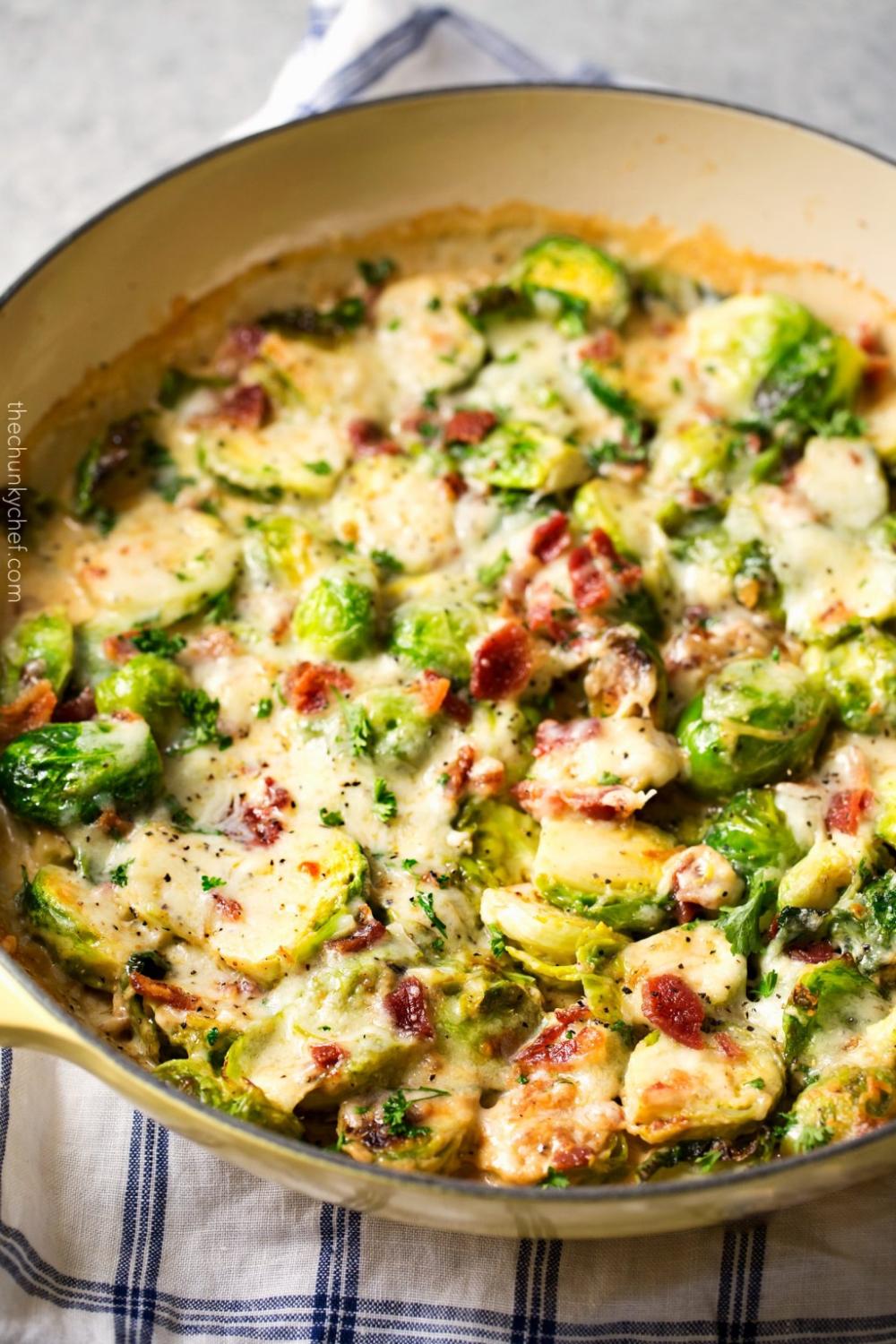 Brussels sprouts gratin thanksgiving side dish recipe 