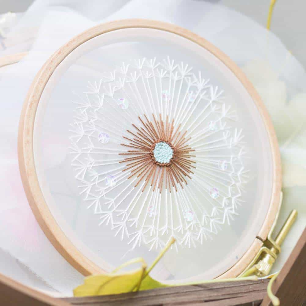 Creative dandelion hand embroidery cross stitch