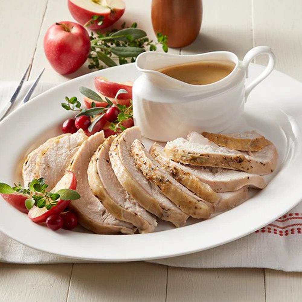 Crockpot turkey breast with apple sage gravy 