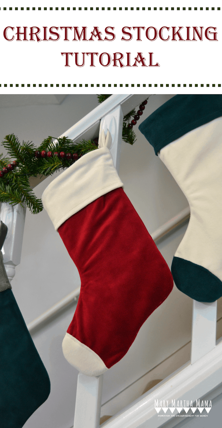 Cuffed velour christmas stocking