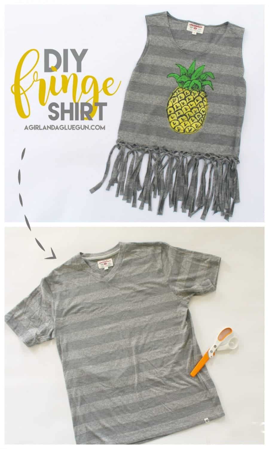 Diy fringe t shirt