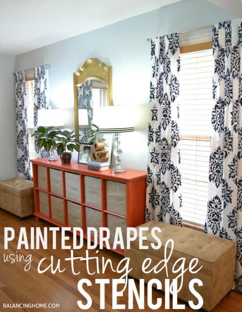 Diy stencilled drapes