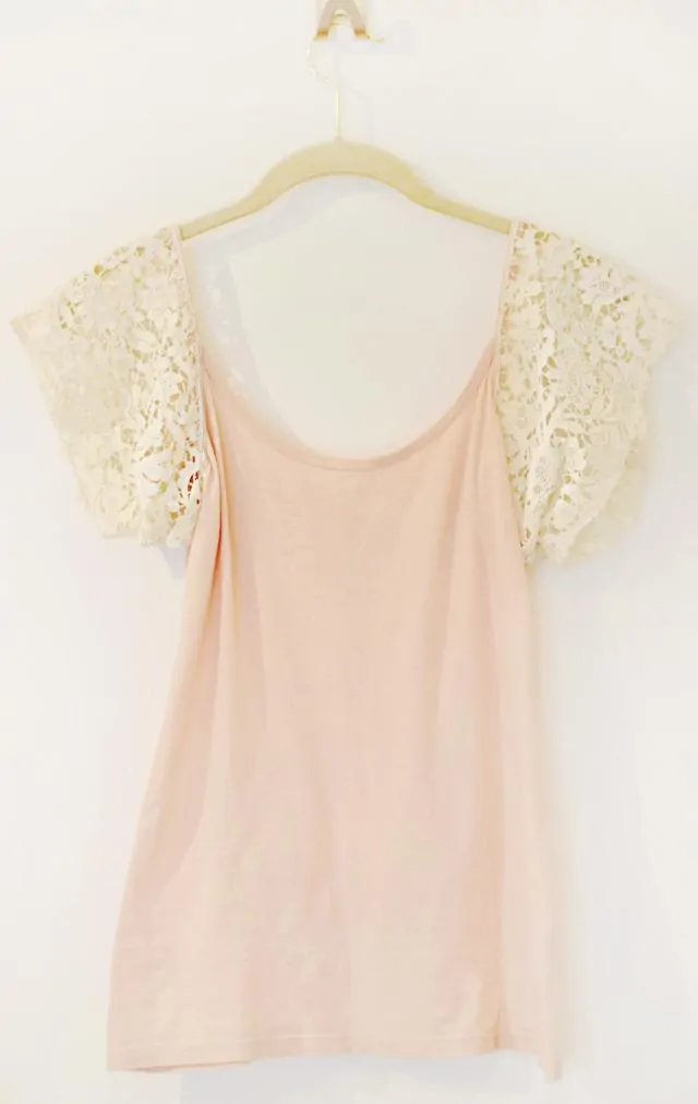 Lace cap sleeves tank top