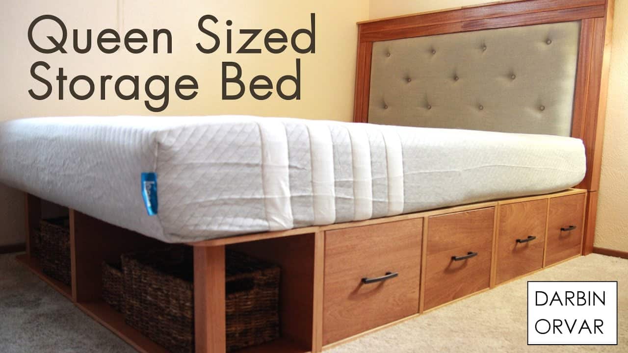 How To Make Beds With Storage, How To Build A Platform Bed Frame With Storage Drawers
