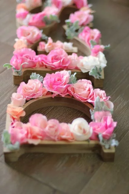 Rustic letter flowers