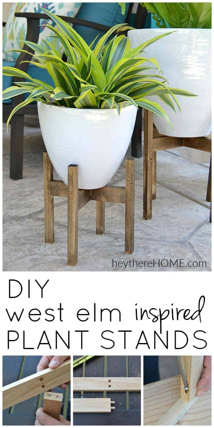 West elm inspired wooden plant stands