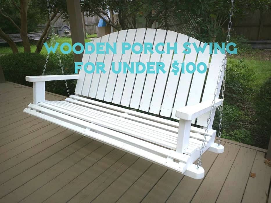 Wooden bench porch swing for under $100