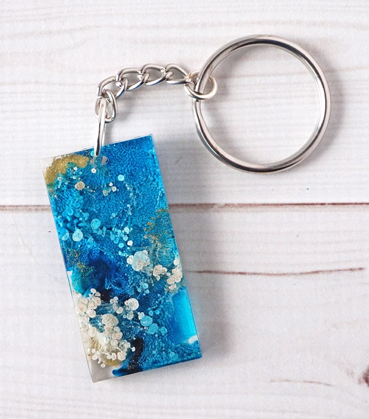 Alcohol ink and resin keychains