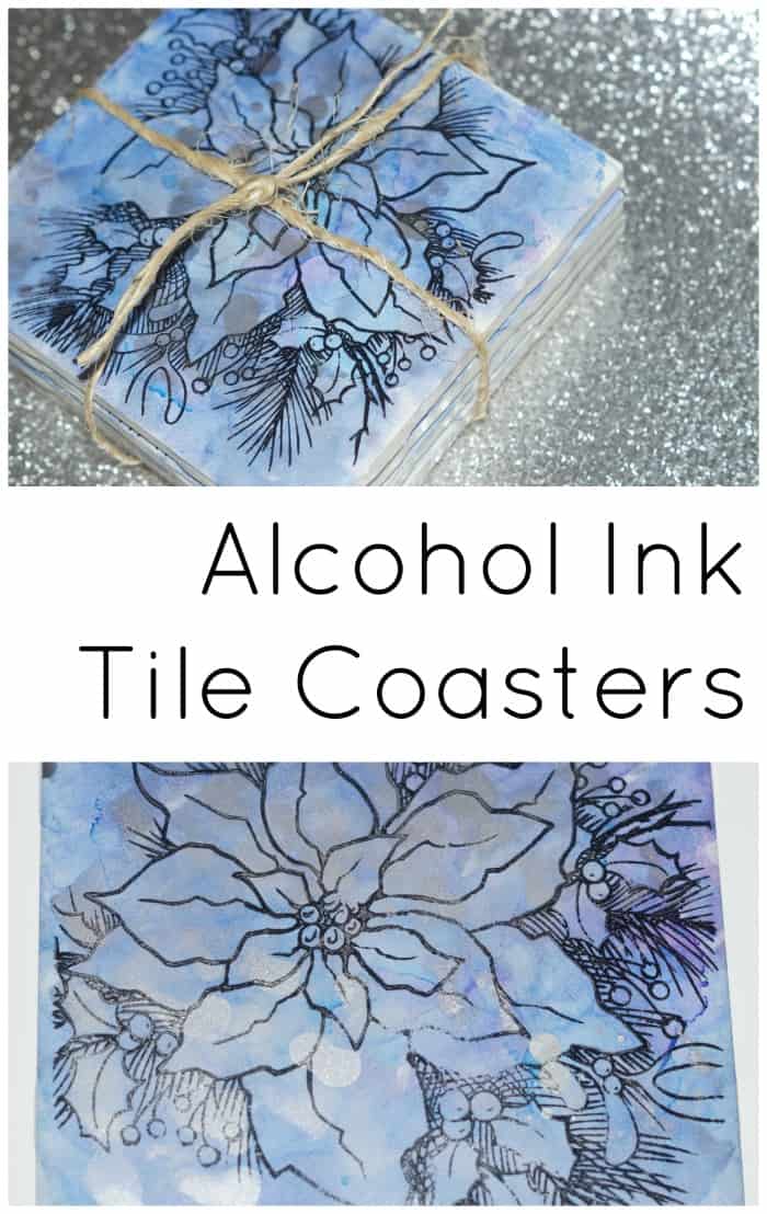 Alcohol ink tile coasters